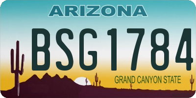 AZ license plate BSG1784