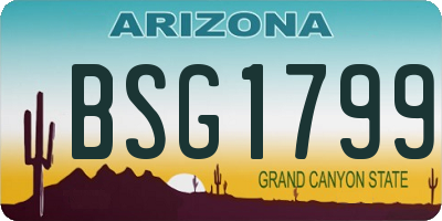 AZ license plate BSG1799