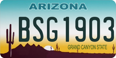 AZ license plate BSG1903