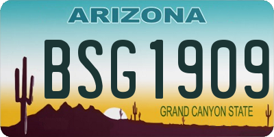 AZ license plate BSG1909