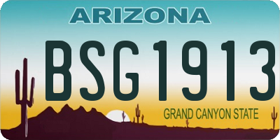 AZ license plate BSG1913