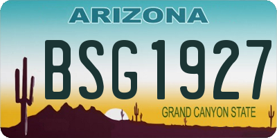 AZ license plate BSG1927