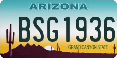 AZ license plate BSG1936