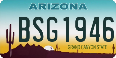 AZ license plate BSG1946