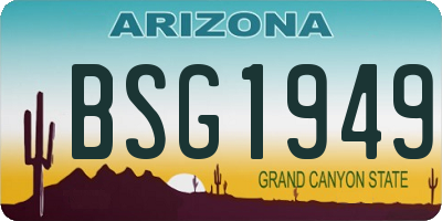 AZ license plate BSG1949