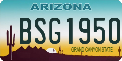 AZ license plate BSG1950