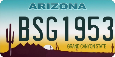 AZ license plate BSG1953