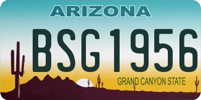 AZ license plate BSG1956