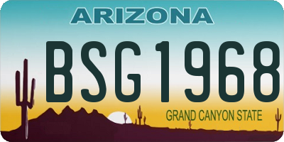 AZ license plate BSG1968