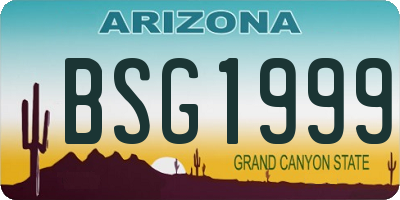 AZ license plate BSG1999