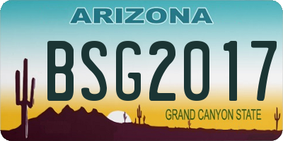 AZ license plate BSG2017
