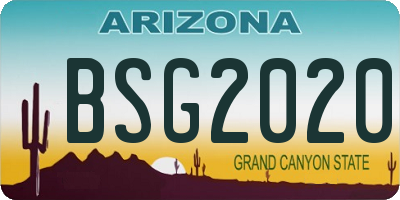 AZ license plate BSG2020