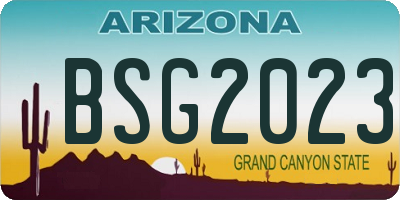 AZ license plate BSG2023