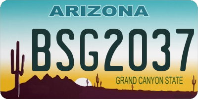 AZ license plate BSG2037