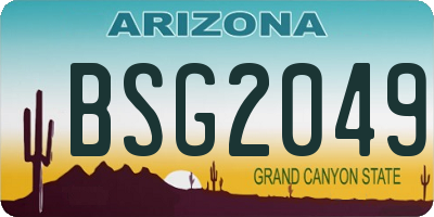 AZ license plate BSG2049