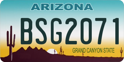 AZ license plate BSG2071