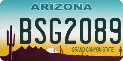 AZ license plate BSG2089