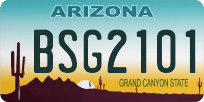 AZ license plate BSG2101