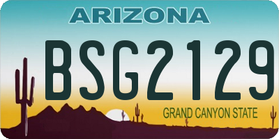AZ license plate BSG2129