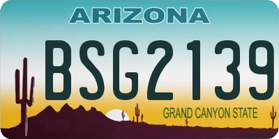 AZ license plate BSG2139