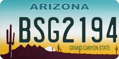AZ license plate BSG2194