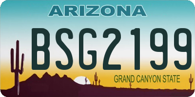 AZ license plate BSG2199