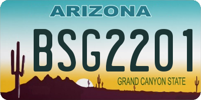 AZ license plate BSG2201