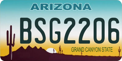 AZ license plate BSG2206