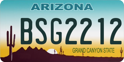 AZ license plate BSG2212