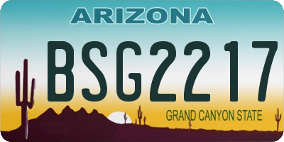 AZ license plate BSG2217