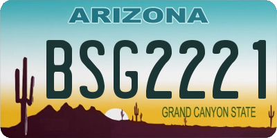 AZ license plate BSG2221