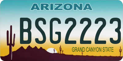 AZ license plate BSG2223