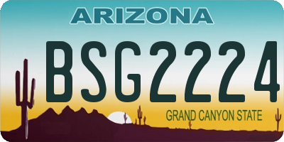 AZ license plate BSG2224
