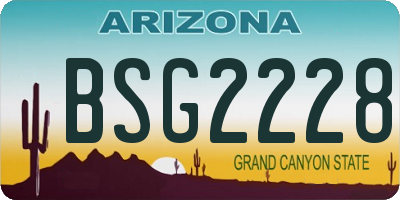 AZ license plate BSG2228