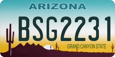 AZ license plate BSG2231