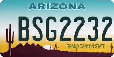 AZ license plate BSG2232