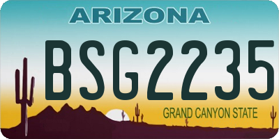 AZ license plate BSG2235