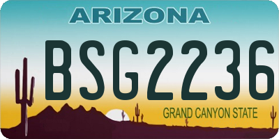 AZ license plate BSG2236