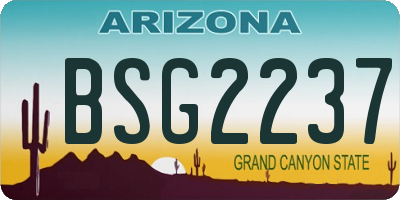 AZ license plate BSG2237