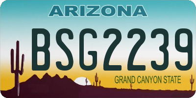 AZ license plate BSG2239