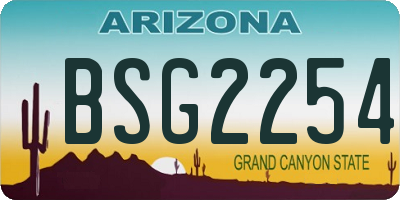 AZ license plate BSG2254