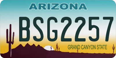 AZ license plate BSG2257