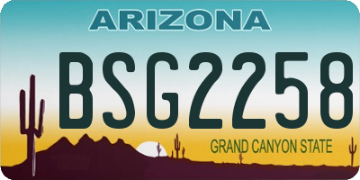 AZ license plate BSG2258