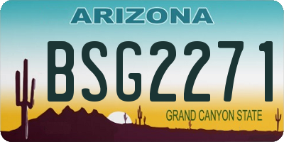 AZ license plate BSG2271