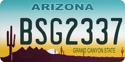 AZ license plate BSG2337