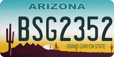 AZ license plate BSG2352