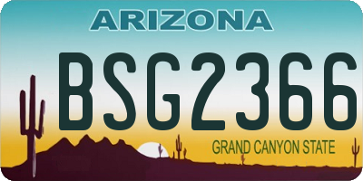 AZ license plate BSG2366