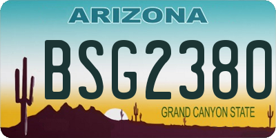 AZ license plate BSG2380
