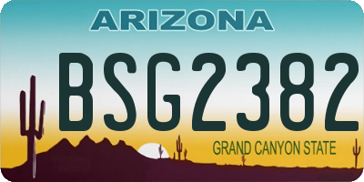 AZ license plate BSG2382