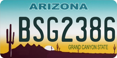 AZ license plate BSG2386